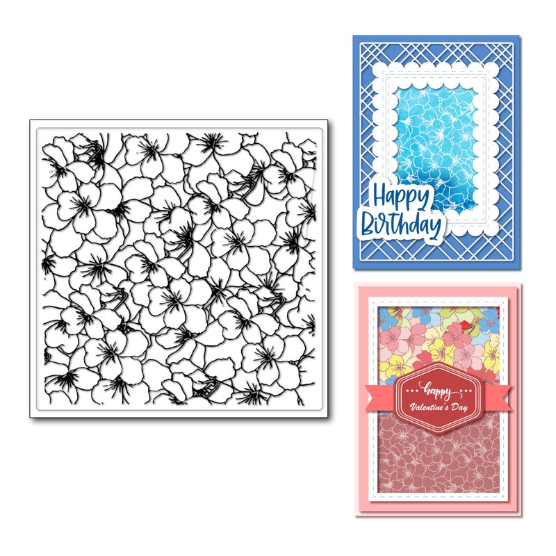 arriettycraft Flowers Background Clear Stamps for Card Making Decoration and DIY Scrapbooking - Image 1